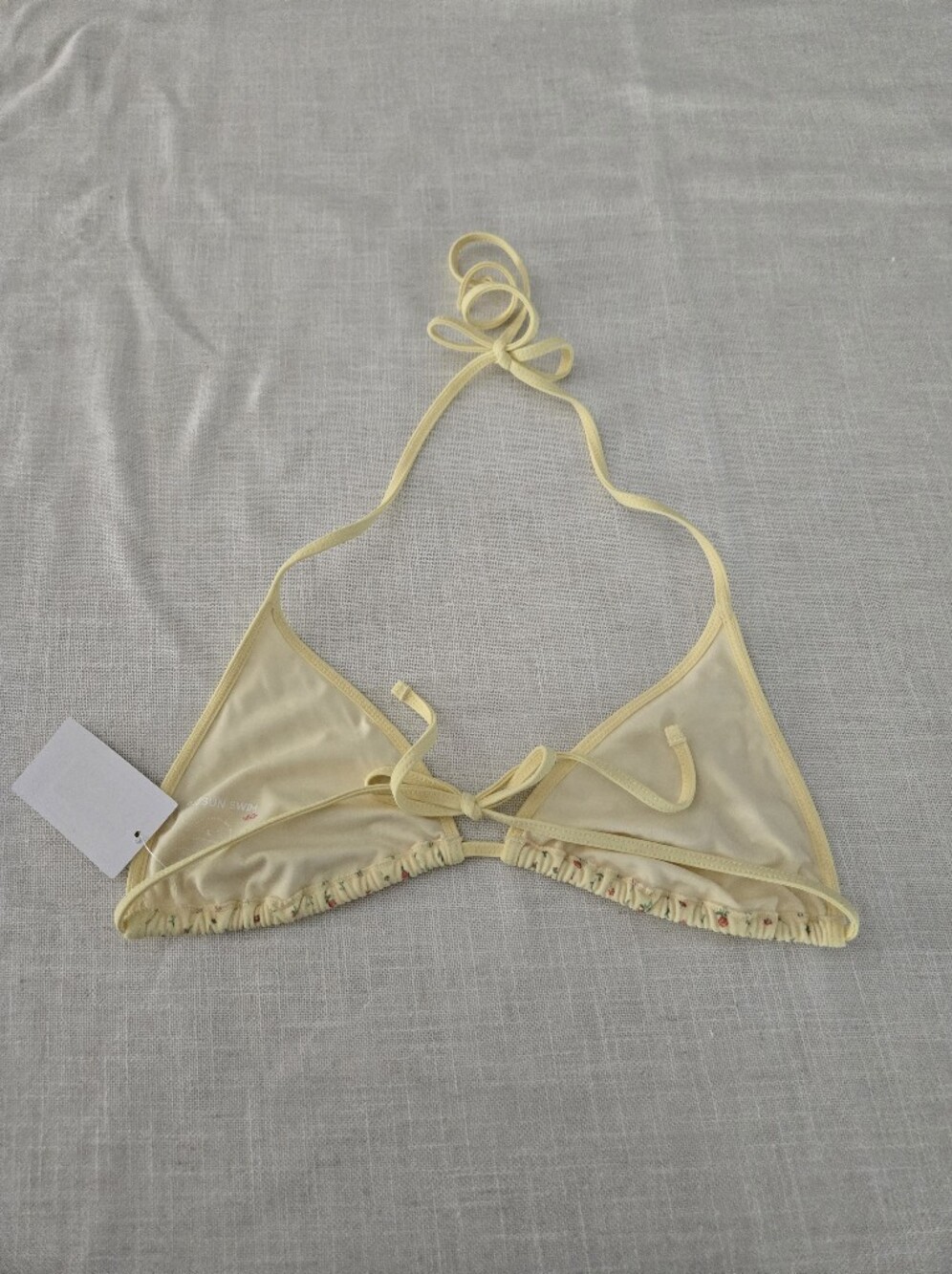 NWT PacSun Yellow Floral Triangle Bikini Top - Picture 3 of 5